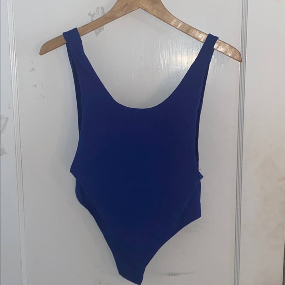 Blue Low Back Bodysuit